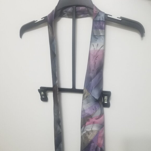 gray, pink, and purple Robert Alan polyester tie - Picture 2 of 10